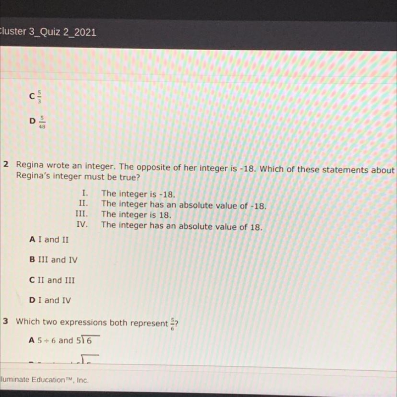 Regina wrote an integer￼ The opposite of her integer is -18￼-example-1