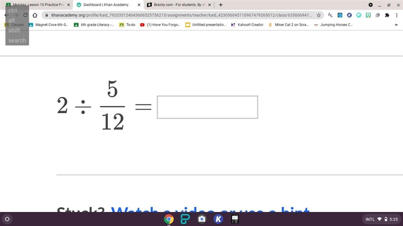 2 divided by 5/12= what-example-1