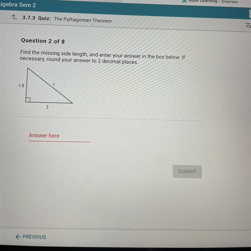 Find the missing side length, and enter your answer in the box below. If necessary-example-1