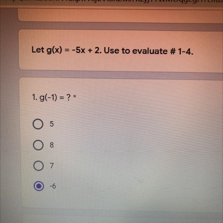 PLEASE HELP!! Let g(x) = -5x + 2 I’m confused-example-1