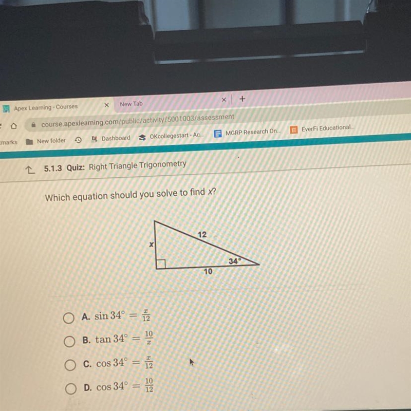 PLEASEEEE HELP!!! Which equation should you solve to find x?-example-1