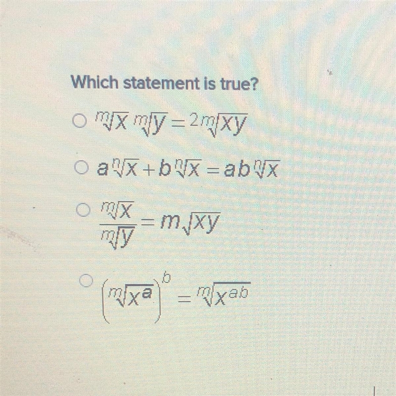 Which statement is true 1. 2. 3. 4.-example-1