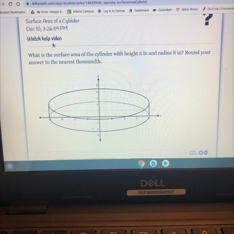 What is the surface area of the cylinder with height 2 in and radius 8 in? Round your-example-1