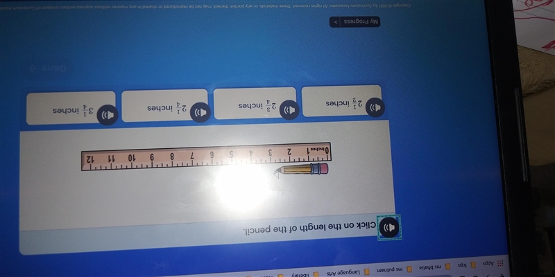 Click on the length of the pencil-example-1