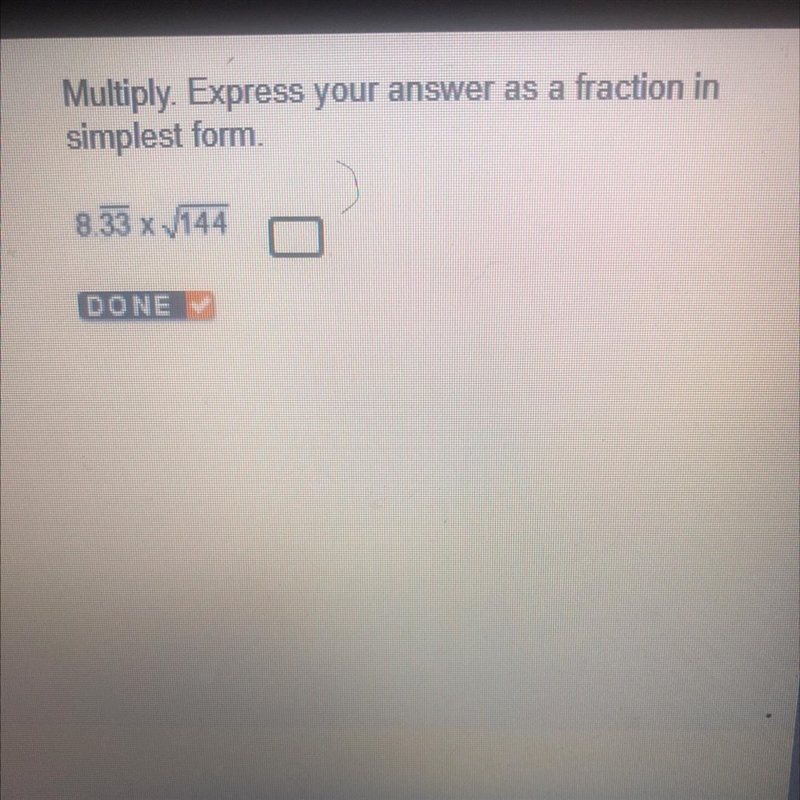 Multiply. Express your answer as a fraction in simplest form. 833 x 144-example-1