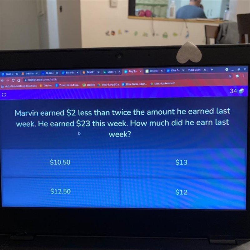 Marvin earned $2 less than twice the amount he earned last week. He earned $23 this-example-1