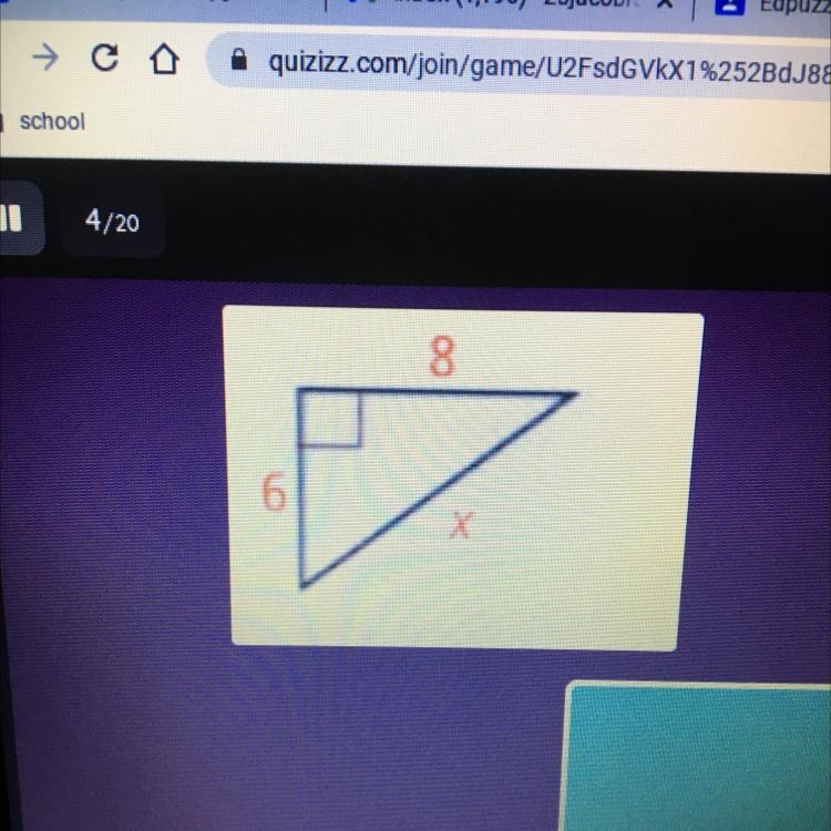 Find the value of x if b=8 and a=6-example-1