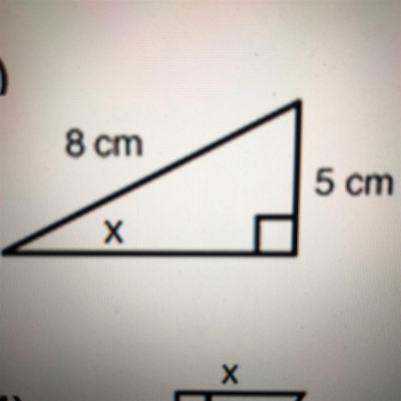 Find the size of the angle using Sohcahtoa or Pythagoras.-example-1