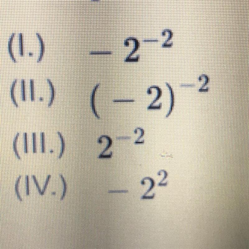 3) Which of the expressions shown below has a value of 1/4? A) lll only B)l,ll, and-example-1