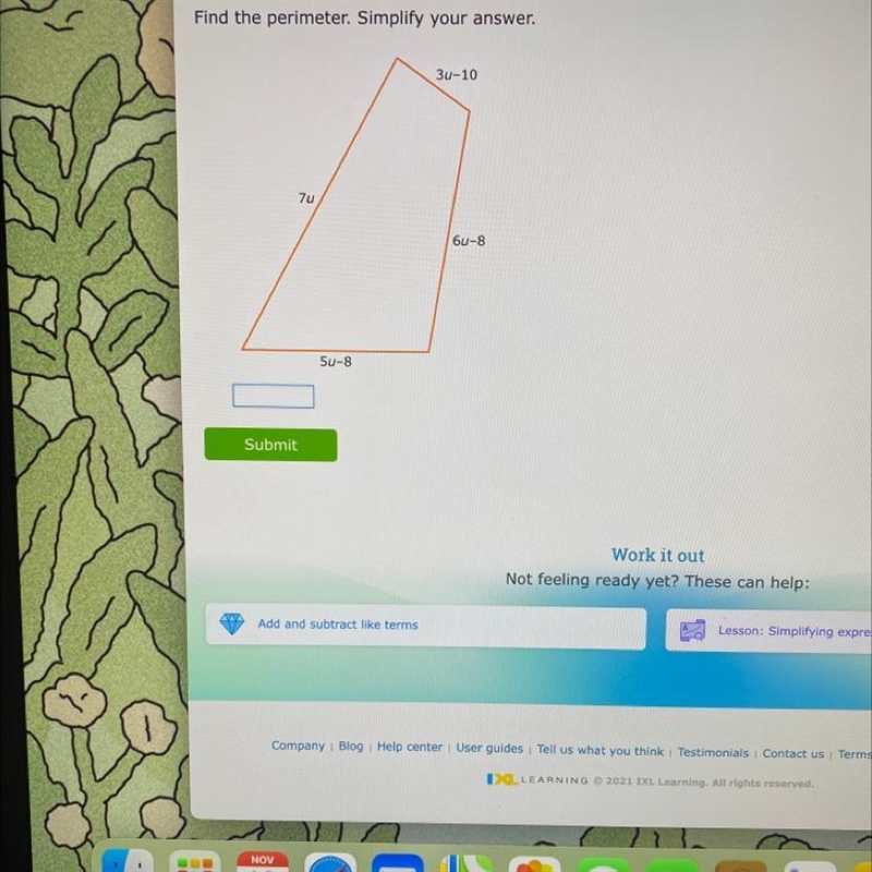 Find the perimeter. Simplify the answer.-example-1