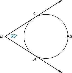 Find the measure of arc ABC.-example-1