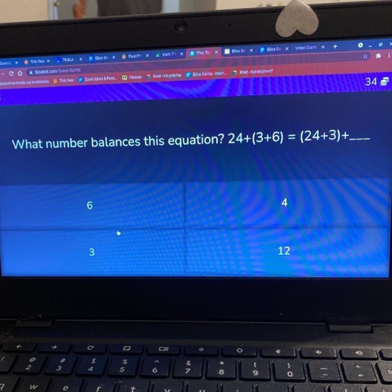 What number balances this equation? 24+(3+6) = (24+3)+_-example-1