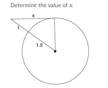 ASAP ! Determine the value of x. Question 1 options: A: x = 2 B: x = 2.5 C: x = 1 D-example-1