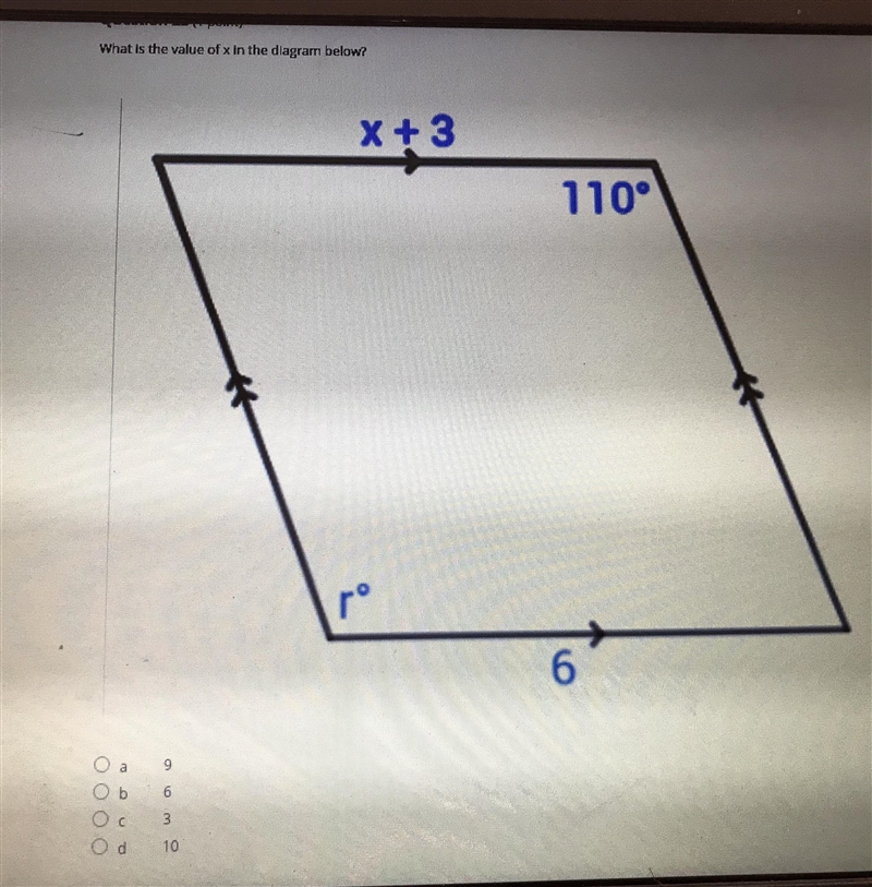 What is the value of x in the diagram below?-example-1