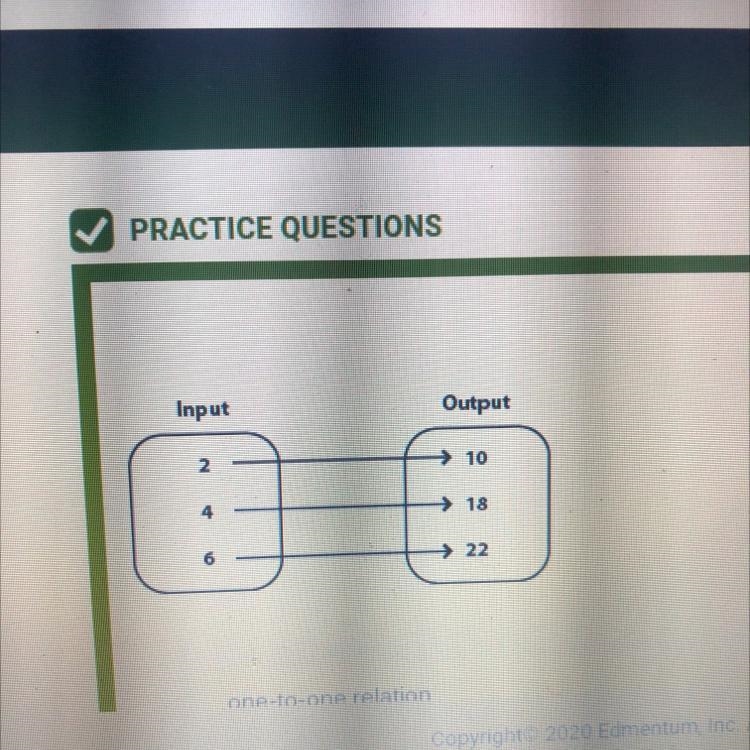 Input. Output 2. 10 4. 18 6. 22-example-1