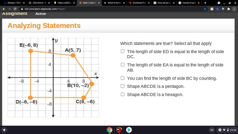 PLEASEE HELPP!!!! ASAPP PLEASE PLEASEE!!! On a coordinate plane, point E is (negative-example-1