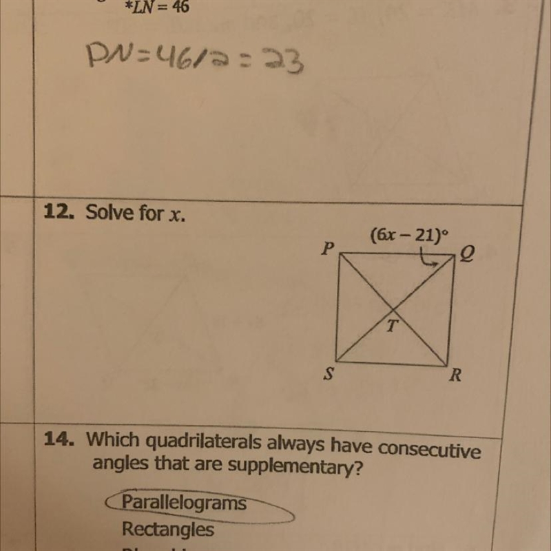 Unit 7: Polygons & Quadrilaterals Nomework 4: Rhombi and Squares-example-1