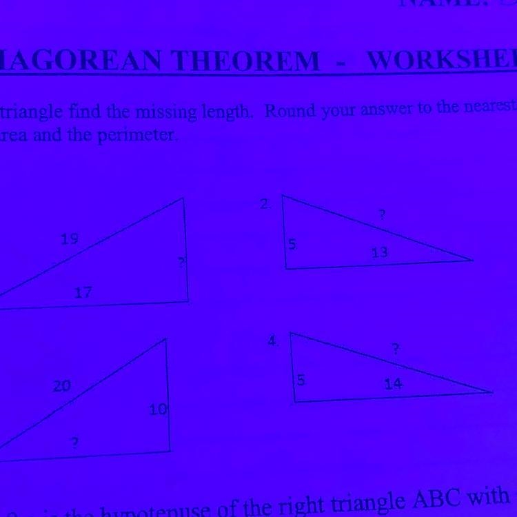 For each triangle find the missing length. Around your answer to the nearest tenth-example-1