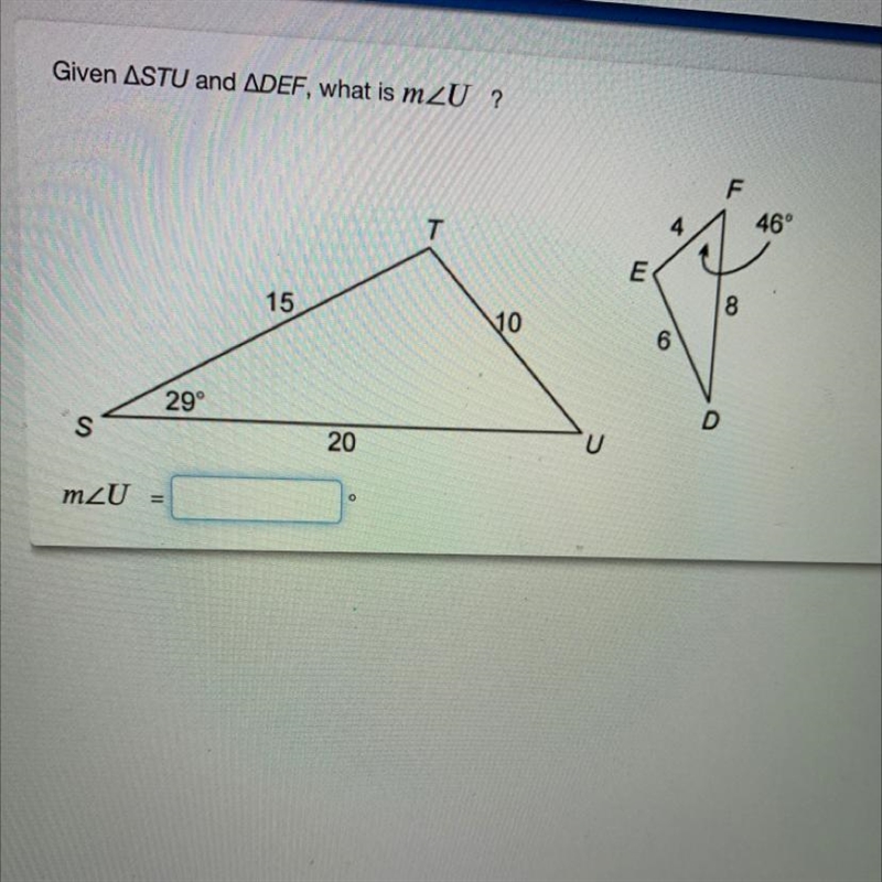 Given ASTU and ADEF, what is mZU?-example-1