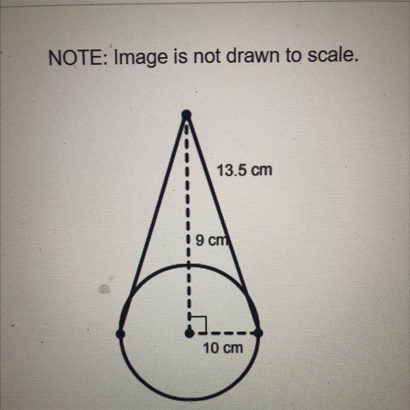 What is the volume of this right cone? 27 cm 200cm 213 cm 300 cm-example-1