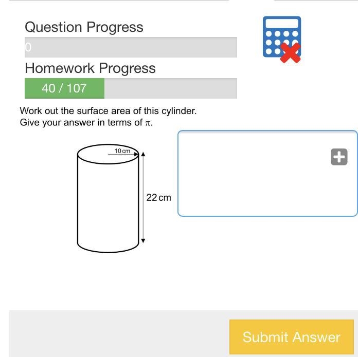 Work out the surface area of this cylinder.-example-1