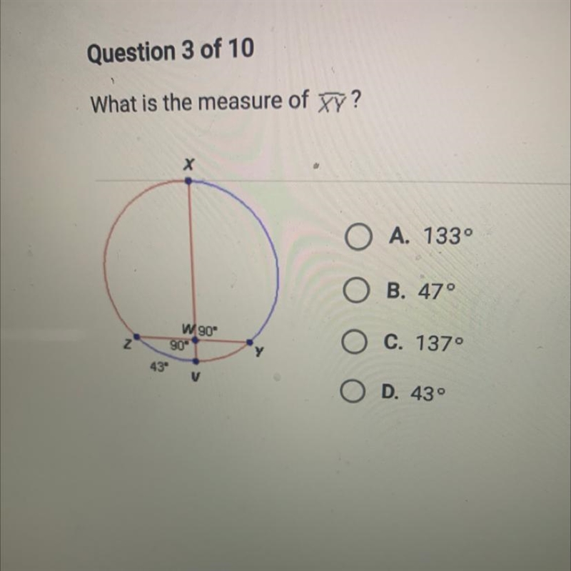 What is the Measure of arc XY?-example-1