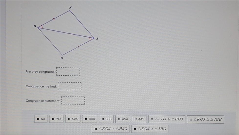 Are they congruent? Congruence method? Congruence statement.​-example-1