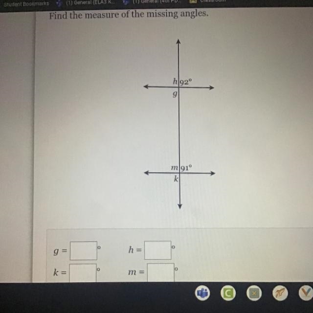 Find the measure of the missing angles.-example-1