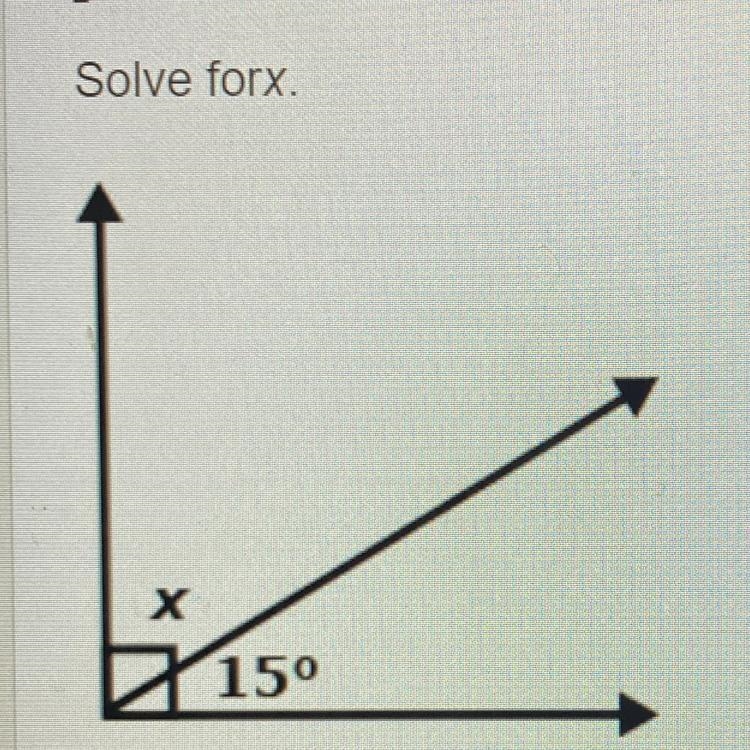 Solve forx A-15° B-75° C-90° D-165°-example-1