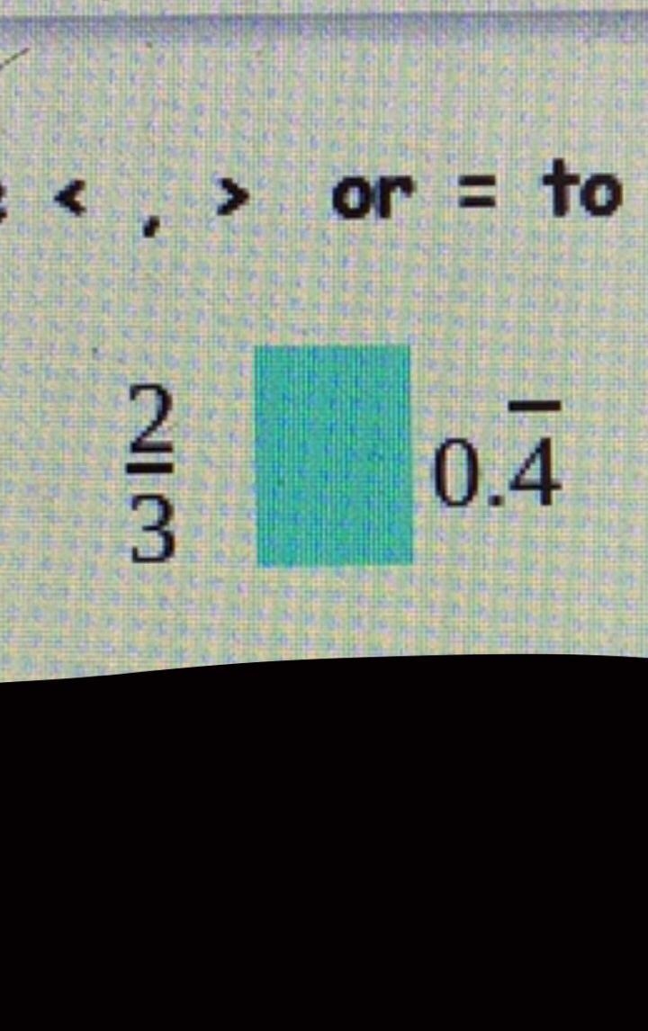 Use < , > or = to compare the following fraction and decimal.-example-1