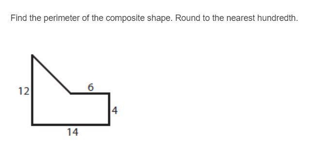 Find the perimeter of the composite shape. Round to the nearest hundredth.-example-1