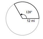 Find the area of the bolded sector in the circle below. Leave your answer in terms-example-1