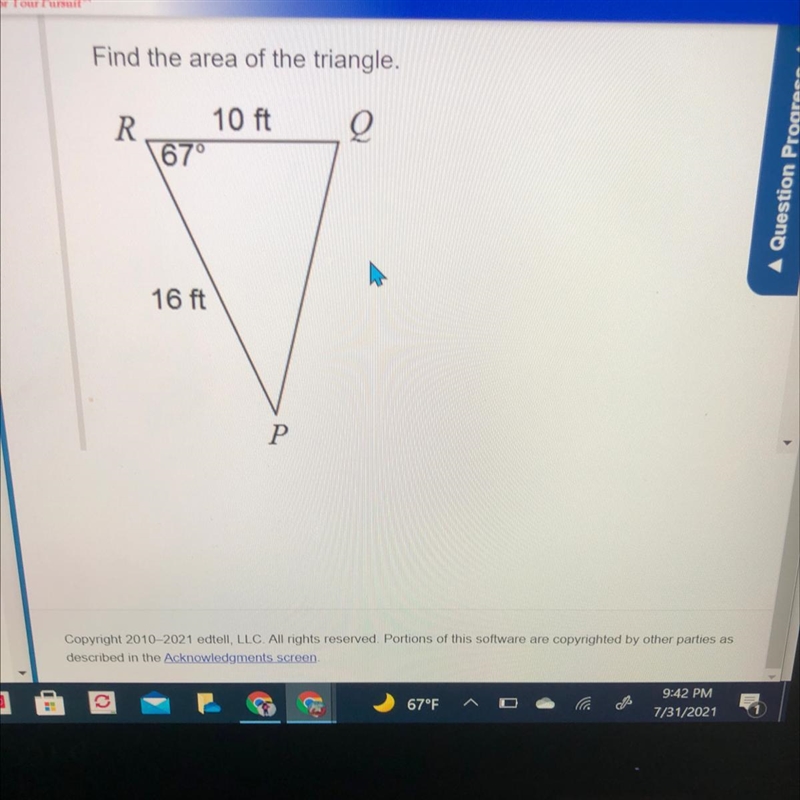 Find the area of the triangle-example-1