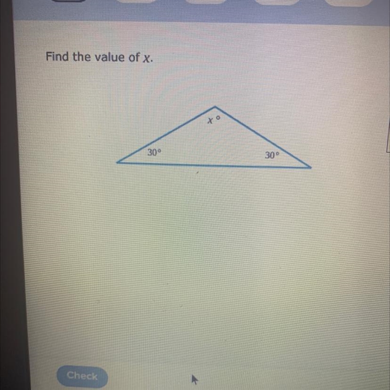 Find the value of x. 30 30-example-1