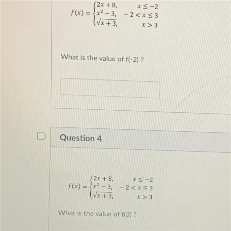 HELPPP?!!! What is the value of f(-2) and f(3)-example-1