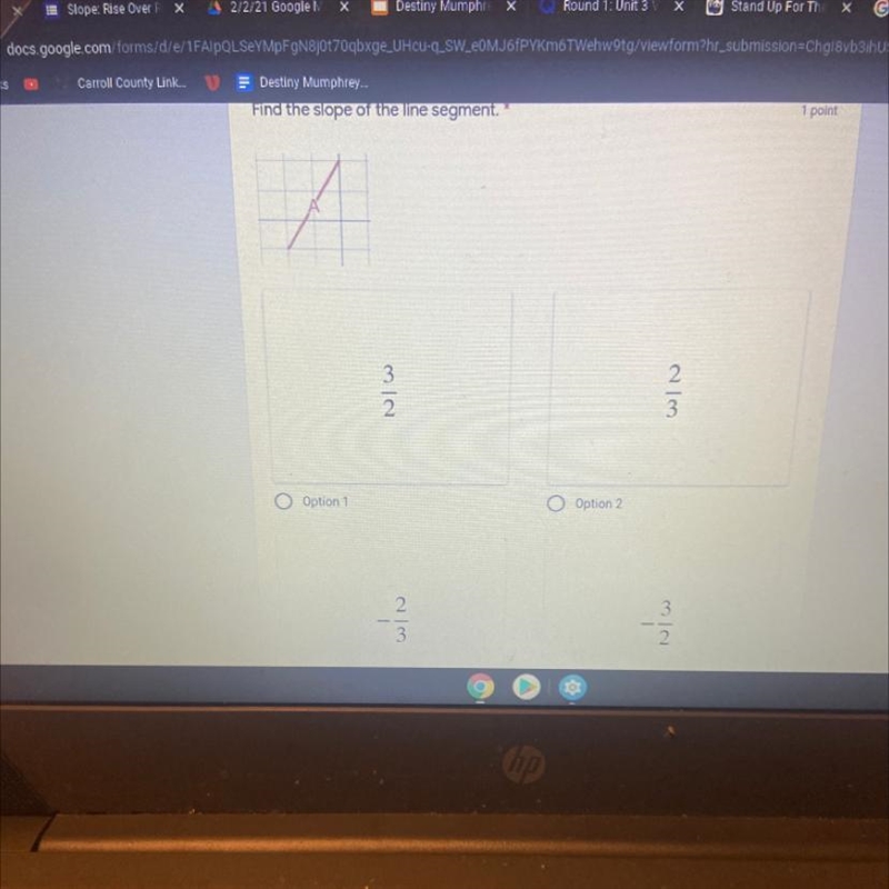 Find the slope of the line segment.-example-1