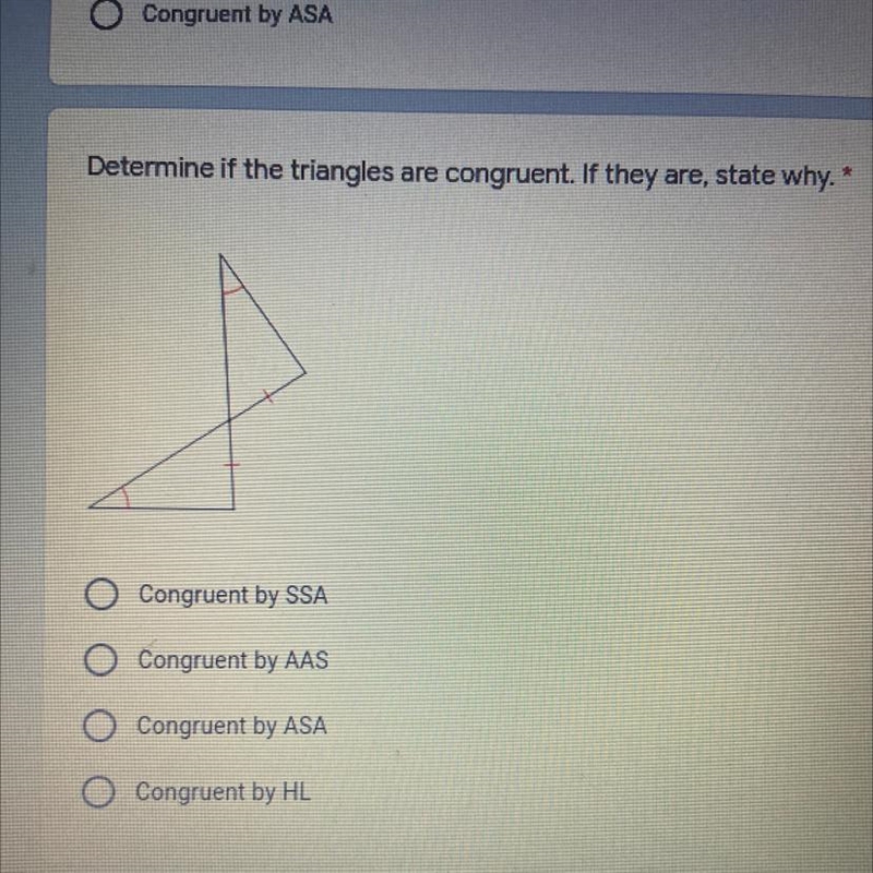 Determine if the triangles are congruent. If they are, state why. Darunt by SA ITS-example-1