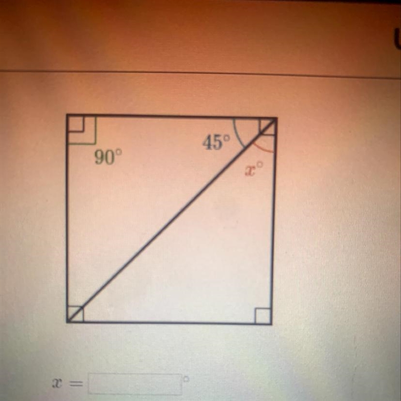 90 degrees 45 degrees X Whats x?-example-1