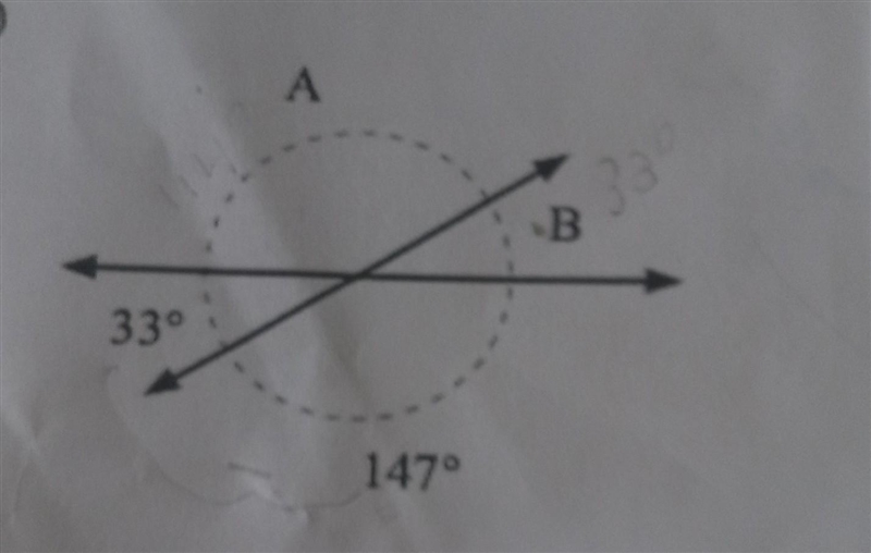 Find the measure of angles A and B in the diagrams below.​-example-1