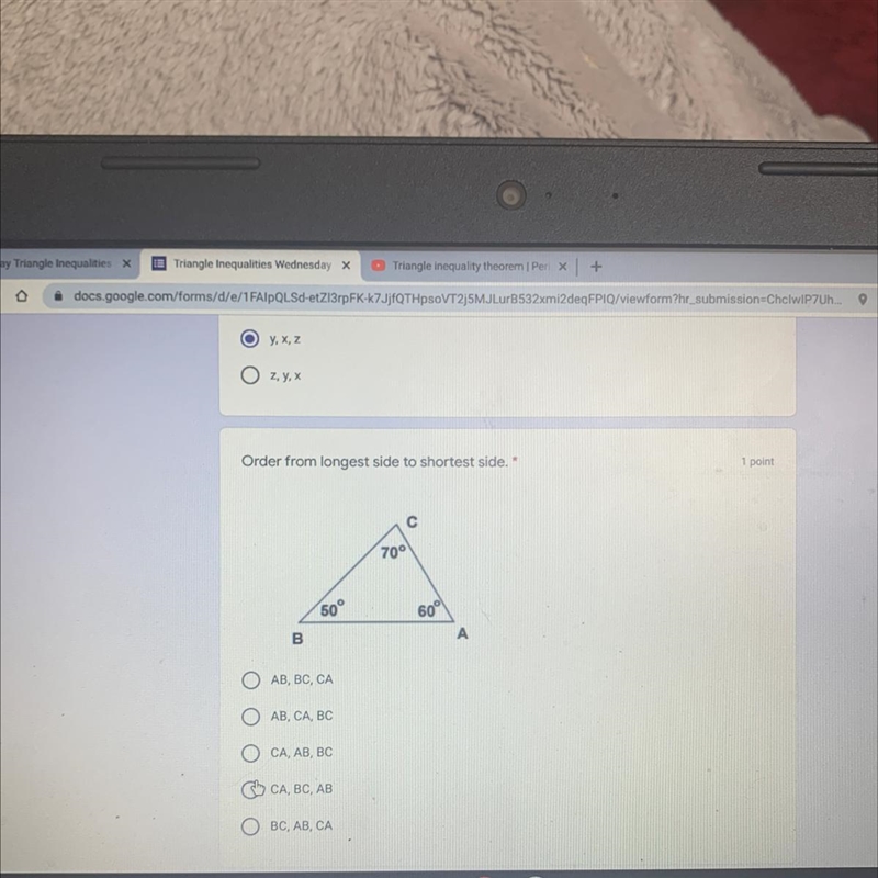 Order from longest side to shortest side.-example-1