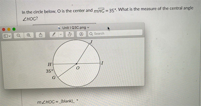 What is the measure of the central angle.-example-1