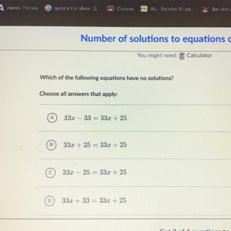 Which of the following have no solutions?-example-1