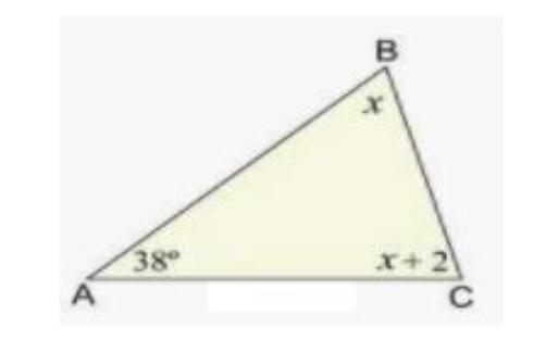 A measure of three angles of a triangle is shown below. What is the measurement of-example-1