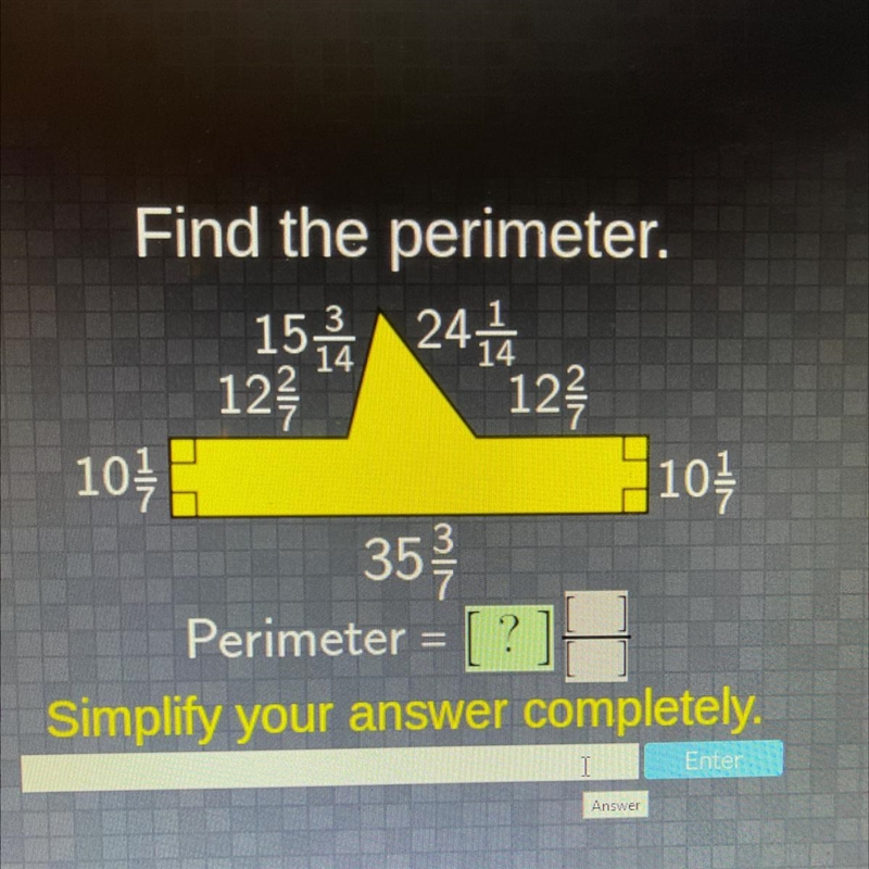 151 241 12 12 102 101 35 Perimeter ? Simplify your answer completely-example-1