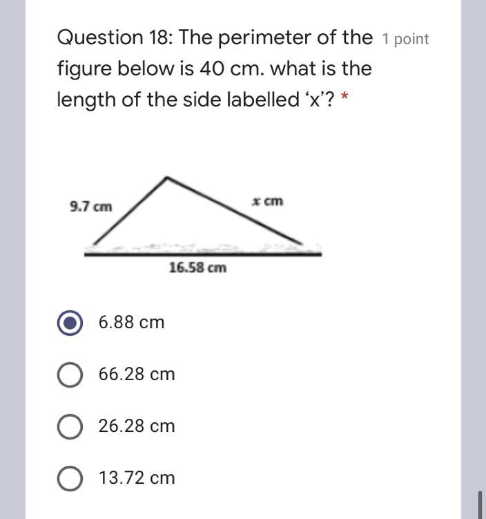 The perimeter of the figure below is 40 cm. what is the length of the side labelled-example-1