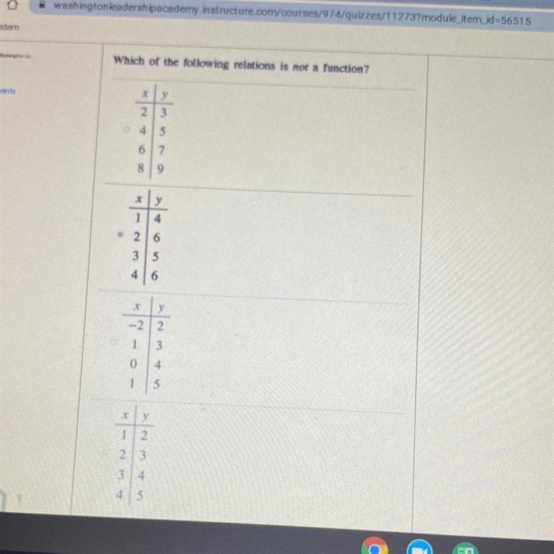 Which one is not a function? And why not ?-example-1