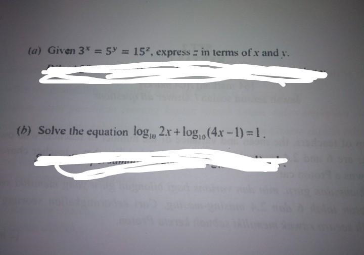 A) Express Z in terms of X and Y b) solve the equation​-example-1