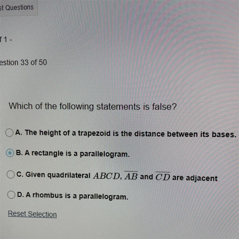 Which of the following statements is false?-example-1