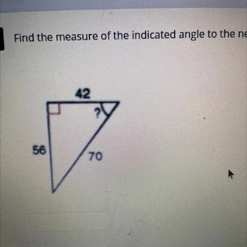 Find the measure of the indicated angle to the nearest degree. please help!!-example-1