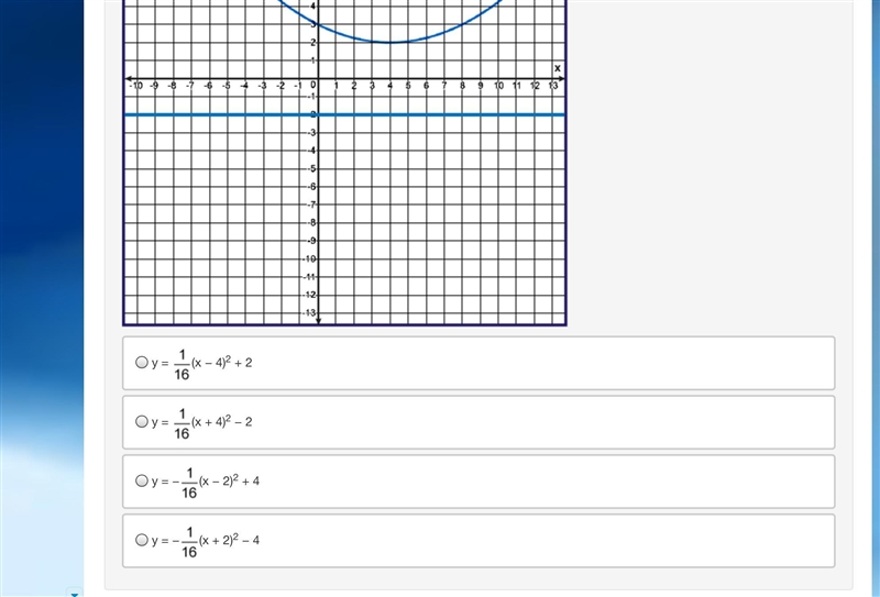 Which is the equation of the parabola-example-1